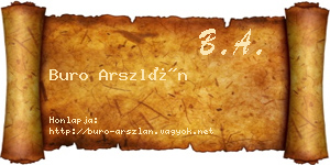Buro Arszlán névjegykártya